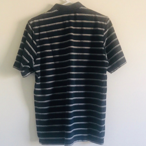 BLUE ADIDAS STRIPED SHORT SLEEVE POLO SHIRT - Picture 4 of 6